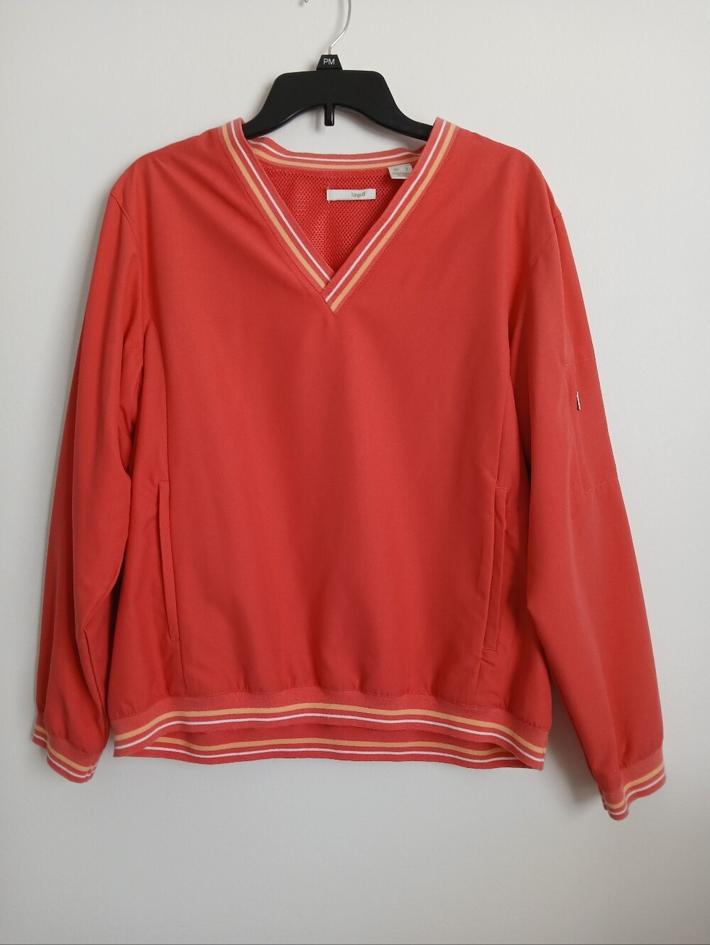 Liz Golf Size Large Pull Over Zip Pockets Wind Breaker Jacket